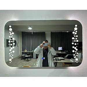 Mosmile Rectangle Rounded-Corner illuminated LED Bathroom Mirror